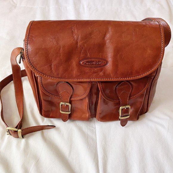 Maxwell Scott Handbags - Maxwell Scott Luxury Brown Leather Satchel